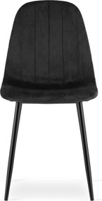 Scaun de masa PADVA VELVET cu picioare negre, negru