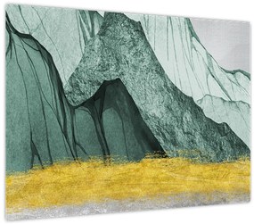 Tablou pe sticlă - Munții Smarald N⁰2 (70x50 cm)