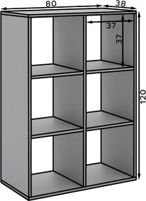 Bibliotecă, 80x120 cm, Lenti, ADRK Furniture (Culoare: Alb)