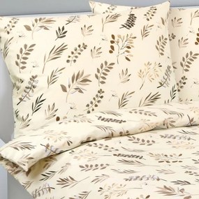 Lenjerie de pat din bumbac Bellatex Twig bej, 140 x 200 cm, 70 x 90 cm