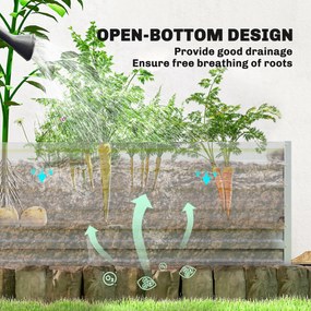 Outsunny Seră pentru roșii seră din folie cu jardinieră înaltă ușă rulantă fereastră acoperiș înclinat 141 x 141 x 190 cm Alb | Aosom Romania