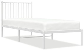 350922 vidaXL Cadru de pat metalic cu tăblie, alb, 80x200 cm