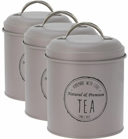 Set de cutii metalice pentru alimente Excellent Houseware 11 x 16 cm, 3 buc, maro, S