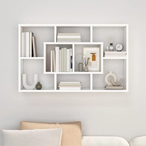 Raft de perete, alb extralucios, 85x16x52,5 cm, lemn compozit 1, Alb foarte lucios