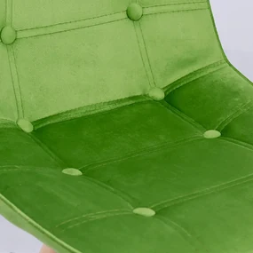 Scaun tapitat cu catifea si picioare din lemn BUC 232V verde