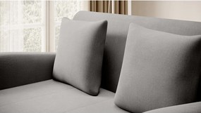 Canapea gri extensibilă cu tapițerie din catifea 130 cm Ario – ELTAP