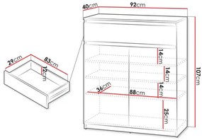 Comodă 2D1S Semplo SM 02 (Gri) . 1103631