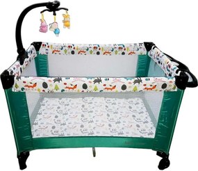 Patut Pliant, Tarc copii Baby Care™ NEST, Pliabil pe 2 Niveluri cu muzica si Masa infasat, Jucarie Carusel cu jucarii din plus, geanta transport
