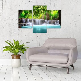 Tablou - Cascadă, turcoaz (90x60 cm)