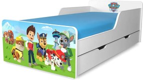 Pat copii Paw Patrol 2-12 ani cu sertar si saltea cadou
