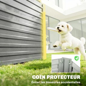 Outsunny Jardineră exterioară, jardineră ridicată galvanizată cu bordură de siguranță și fund deschis 240 x 120 x 60 cm gri argintiu | Aosom Romania