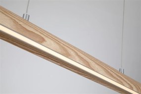 Lustra LED suspendata stil liniar Kenzie lemn