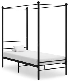 325054 vidaXL Cadru de pat cu baldachin, negru, 100x200 cm, metal