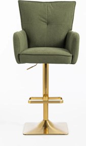 HR250KW Scaun Catifea Reiată Premium culoare verde salvie Bază Aurie