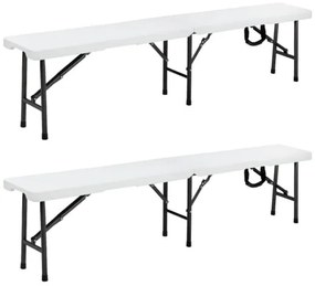 Deuba Set 2 banci rabatabile 180 cm - alb