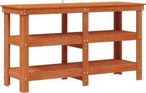 vidaXL Banc de lucru Maro Ceară 143 x 50 x 80 cm Lemn masiv de pin