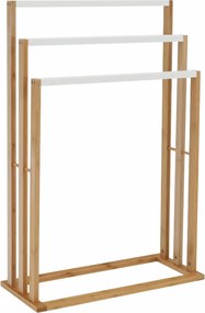 Stander prosoape KOMO NEW, alb/stejar, lemn, 54x24x82 cm