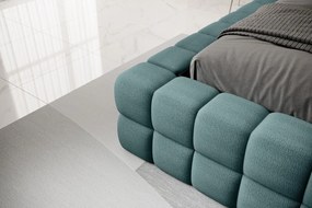 Pat tapitat cu somiera rabatabila si lada depozitare, 180x200 cm, ELTAP, BE-DIZ-MET-38AMO, Dizzle, metal/poliester, verde inchis