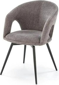 Scaun rotativ K550, gri/negru, stofa clasica/metal, 57x57x78 cm