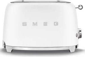 Prajitor de paine SMEG 50's Style TSF01WHMEU, 950 W, 2 felii, 6 trepte, Tava pentru firimituri, Cablu integrat, Otel inoxidabil, Alb mat
