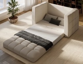 Canapea Kastol , alb chenille extensibil, 137x71x74 cm – Soreli 01