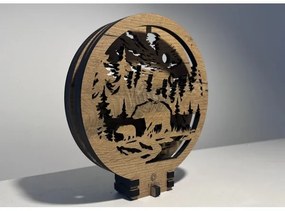 Li-Go 23595/DUB2 - Decorațiune de masă LED reglabilă LED/12W/230V 20x22 cm stejar