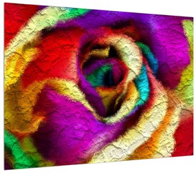 Tablou colorat cu trandafirul abstract (70x50 cm), în 40 de alte dimensiuni noi