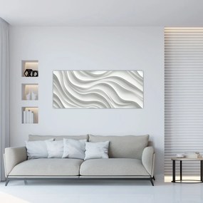Tablou - Valuri Albe 3D (120x50 cm)
