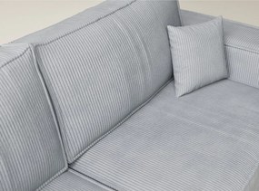 Colțar gri extensibil/cu spațiu de depozitare cu tapițerie din catifea reiată (cu colț pe partea stângă/în formă de ”L”) Tonga – Maison de Rêve