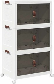 vidaXL Cutie de depozitare stivuită cu roți 3 niveluri 75 L