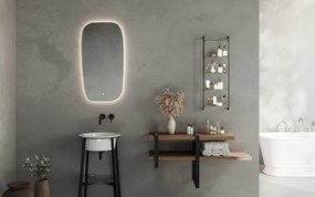 Oglindă lemn masiv cu iluminare LED si acționare touch 54x100cm