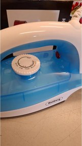 La mâna a doua: Fier de calcat cu abur Rosberg R51050AT, 2200 W, 150 ml, Talpa teflon, Alb / Albastru