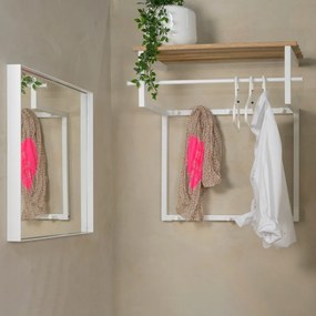 Cuier de perete alb-natural cu raft din metal Rizzoli – Spinder Design