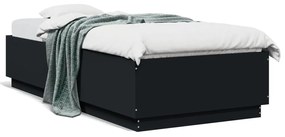 3209724 vidaXL Cadru de pat, negru, 90x200 cm, lemn prelucrat