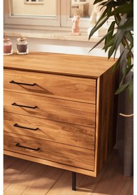 Comodă înaltă din lemn de stejar 97x95 cm Abies – The Beds