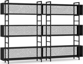 Biblioteca de birou 285LCV1180, negru, PAL melaminat/metal, 280x34x180