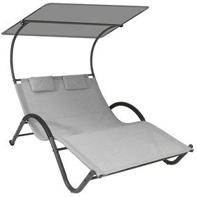 Sezlong DELUX pentru 2 persoane,-gri