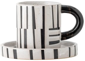 Ceașcă alb-negru din gresie 300 ml Frankie – Bloomingville