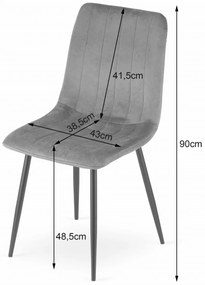 Set de masa 1 + 4, masa MADO 120x80 cm negru/dub artisan + scaun catifelat negru LAVA cu picioare negre