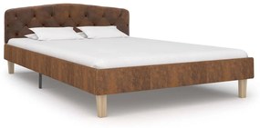284938 vidaXL Cadru de pat, maro, 120x200 cm, piele întoarsă ecologică