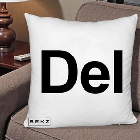 Perna Personalizata Tasta Del Tipografie Bold, 40x40 cm, Alb Pufos, Husa Detasabila, Perna Inclusa, BEKZ®