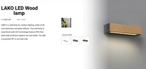 Aplica LED de exterior ambientala design modern IP65 LAKO lemn