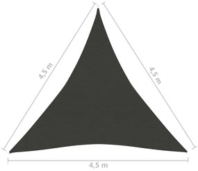 Panza parasolar, antracit, 4,5x4,5x4,5 m, HDPE, 160 g m   Antracit, 4.5 x 4.5 x 4.5 m