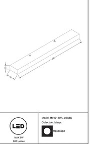 Aplica de perete LED pentru oglinda sau tablou Orion negru