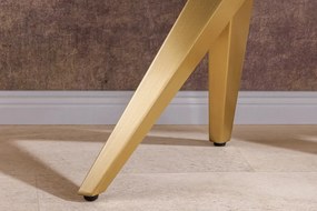 Consola design modern, Metal, Auriu, Ceramica, Alb, ART LIVING 140cm