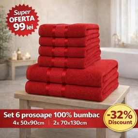 Set 6 Prosoape ROYAL Premium – 100% Bumbac Pieptănat, 550 g/mp, Ultra-Absorbante și Pufoase