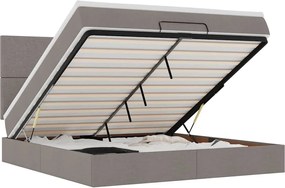 vidaXL Cadru de pat otoman cu saltea Taupe 180x200cm Material