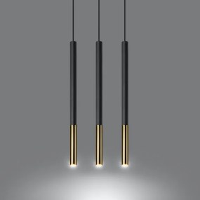 Lustră pe cablu MOSAIC 3xG9/12W/230V neagră/aurie