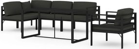 vidaXL Set mobilier de grădină cu perne, 6 piese, antracit, aluminiu