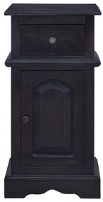 288832 vidaXL Noptieră, negru cafeniu deschis, lemn masiv de mahon